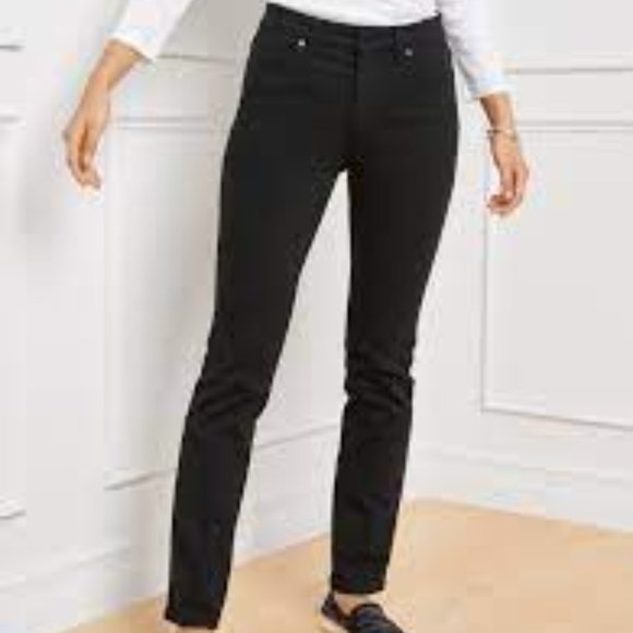 Talbots Black Heritage Straight Leg Slim Ankle Jeans Size 4L NWT Inseam 32" - Picture 11 of 13